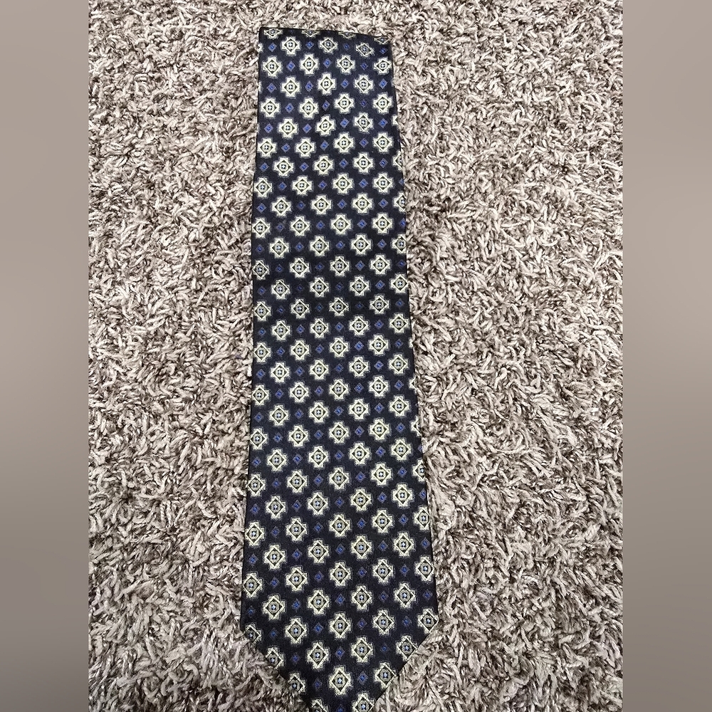FRATELLI MODA 100% SILK HANDMADE ITALY MENS TIE GEOMETRIC